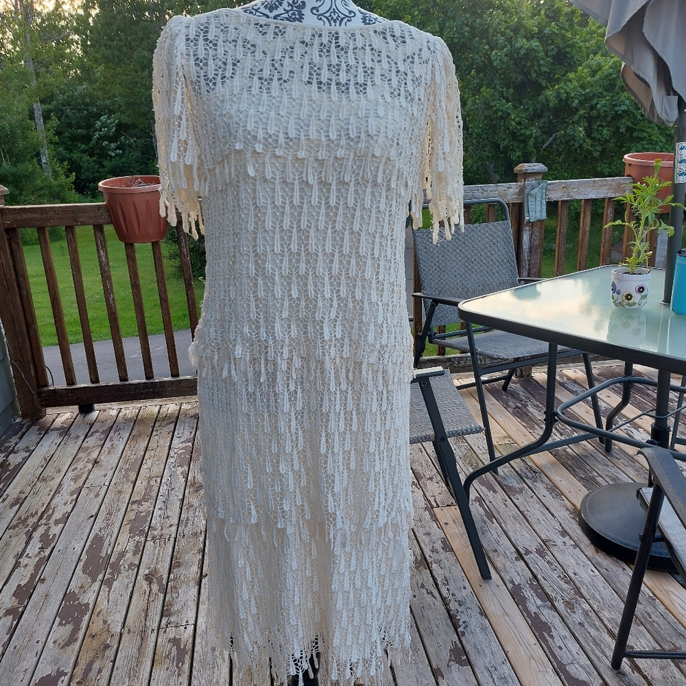 Vintage flapper style bridal dress